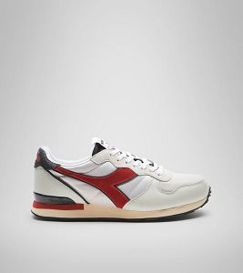 Diadora Camaro Icona Men's Trainers Grey / Red | 756439-UK