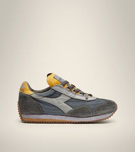 Diadora Equipe H Dirty Stone Wash Evo Men's Heritage Shoes Grey / Yellow | 153286-UK