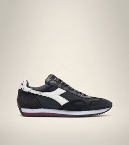 Diadora Equipe H Dirty Stone Wash Evo Men's Heritage Shoes Black / White | 184725-UK