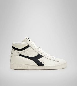 Diadora Game L High Waxed Men's Trainers White / Black | 968371-UK