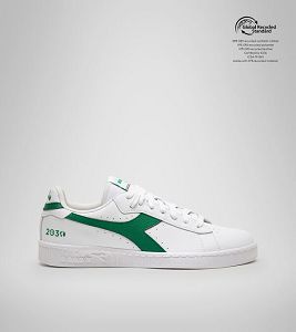 Diadora Game L Low 2030 Men's Trainers White / Green | 427850-UK