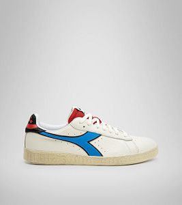 Diadora Game L Low Icona Men's Trainers White / Black / Blue | 375106-UK