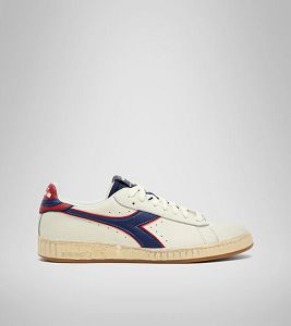 Diadora Game L Low Icona Women's Trainers White / Blue / Red | 935472-UK