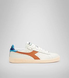 Diadora Game L Low Men's Trainers White / Brown / Blue | 763815-UK