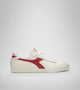 Diadora Game L Low Waxed Men's Trainers White / Red | 645271-UK