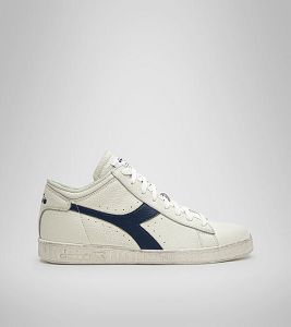 Diadora Game L Waxed Row Cut Men's Trainers White / Navy | 476502-UK