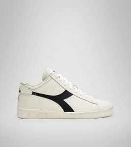 Diadora Game L Waxed Row Cut Women's Trainers White / Black | 425167-UK