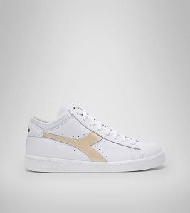 Diadora Game Row Cut Metal Women's Trainers White / Gold | 462719-UK