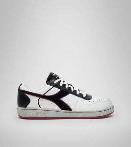 Diadora Magic Basket Low Icona Leather Men's Trainers White / Red / Black | 805719-UK