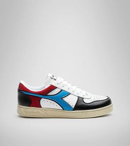 Diadora Magic Basket Low Icona Men's Trainers White / Black / Blue | 573610-UK