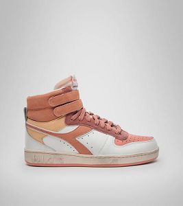 Diadora Magic Basket Mid Icona Wn Women's Trainers White / Brown | 182063-UK