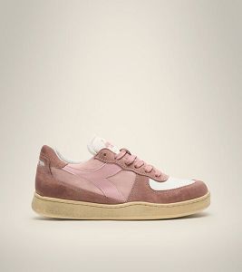 Diadora Mi Basket Low Ripstop Men's Heritage Shoes Pink / Brown / White | 659741-UK