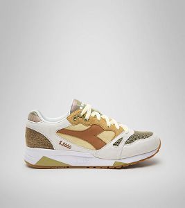 Diadora S8000 Camo Men's Trainers Beige / Grey / Green | 549127-UK