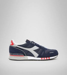 Diadora Titan Men's Trainers Blue / Grey / Red | 754293-UK