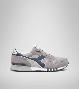 Diadora Titan Men's Trainers Grey / Blue | 564178-UK