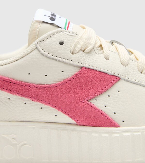 Diadora Game Step Premium Tumbled Leather Women's Trainers White / Pink | 128690-UK