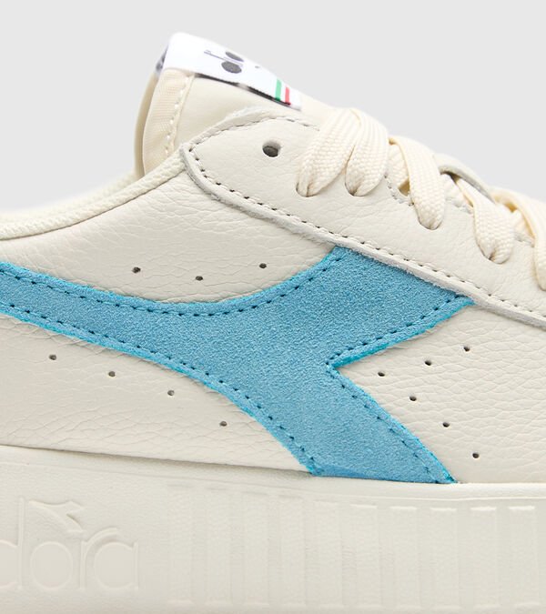 Diadora Game Step Premium Tumbled Leather Women's Trainers White / Grey / Blue | 279103-UK