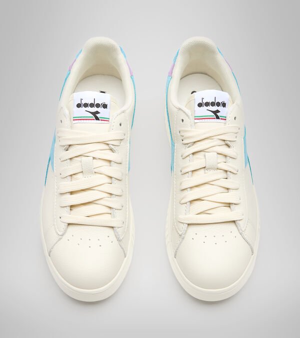 Diadora Game Step Premium Tumbled Leather Women's Trainers White / Grey / Blue | 279103-UK