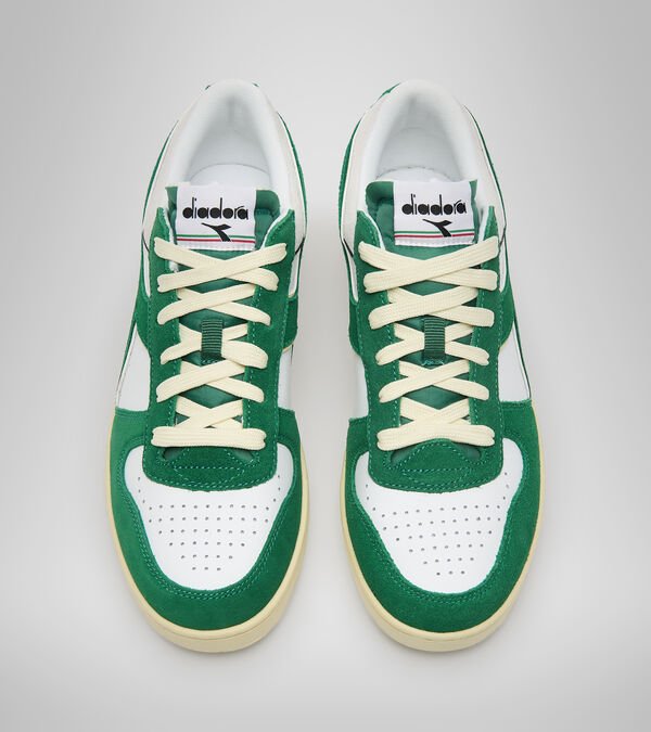 Diadora Magic Basket Low Suede Leather Women's Trainers Green / White | 852364-UK