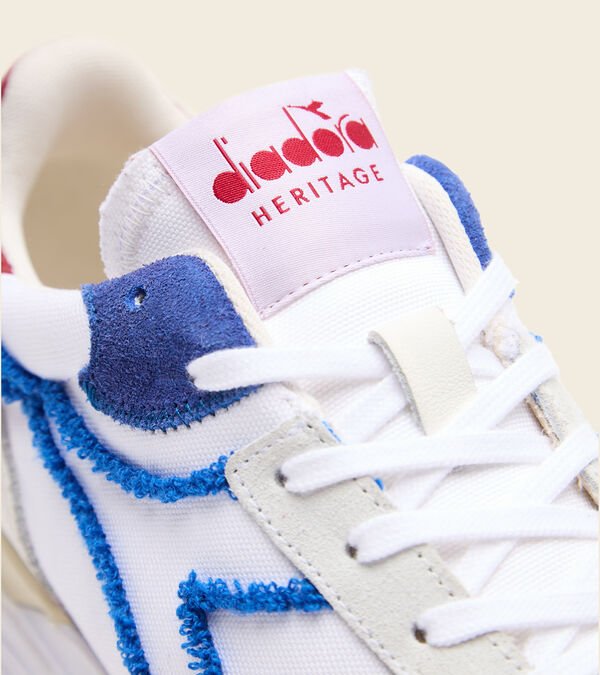 Diadora Venus Logo Embroidery Sw Women's Heritage Shoes White / Grey / Blue | 734852-UK